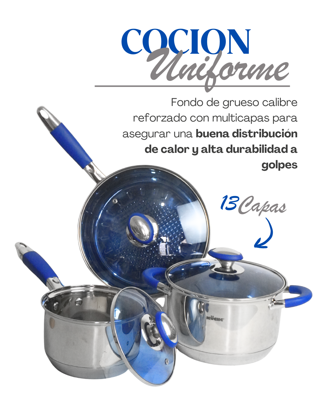 PROMOCION - Batería de acero inoxidable + Sartenes de cerámica - NEVIZA + GRECIA