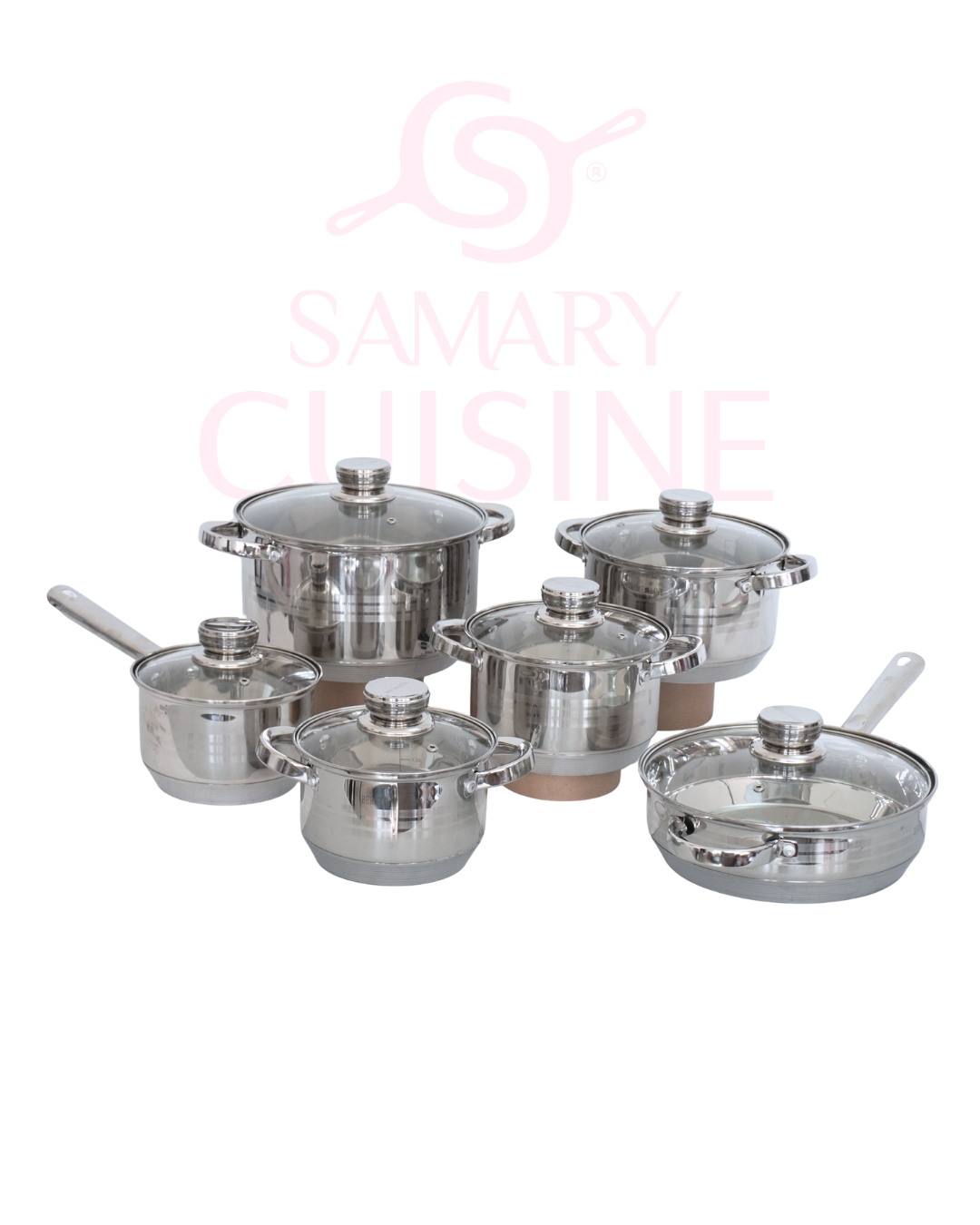 Batería Acero Inox. 12 Pzs. 9 Capas, Berghome Line