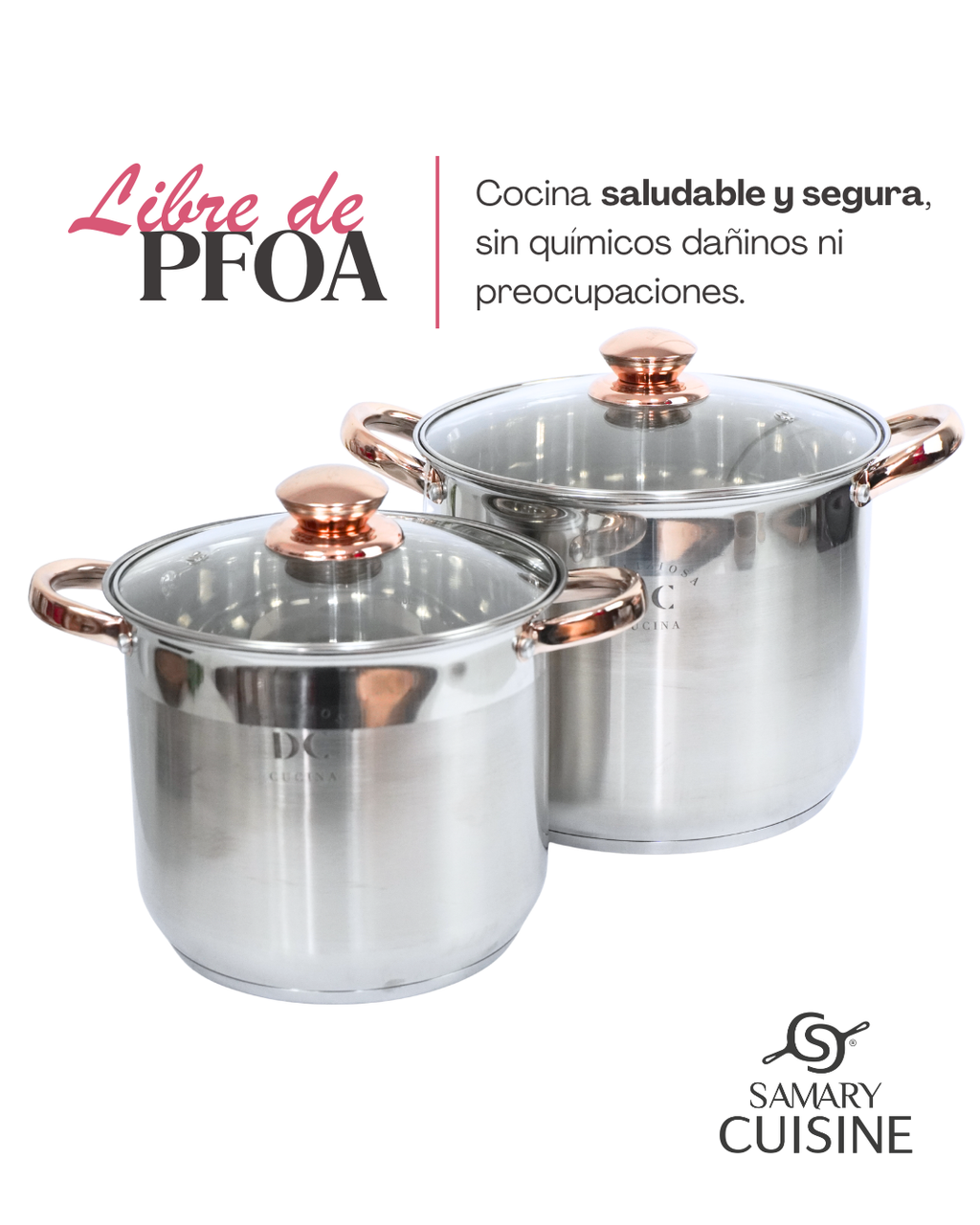 Ollas DC Acero Inoxidable - DC 8pz (30, 32 y 34 cm)