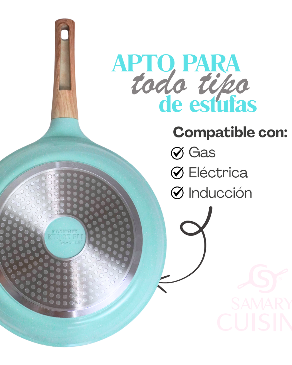 Batería De Cocina Kung Fu Master 15 Pz Antiadherente Ceramic
