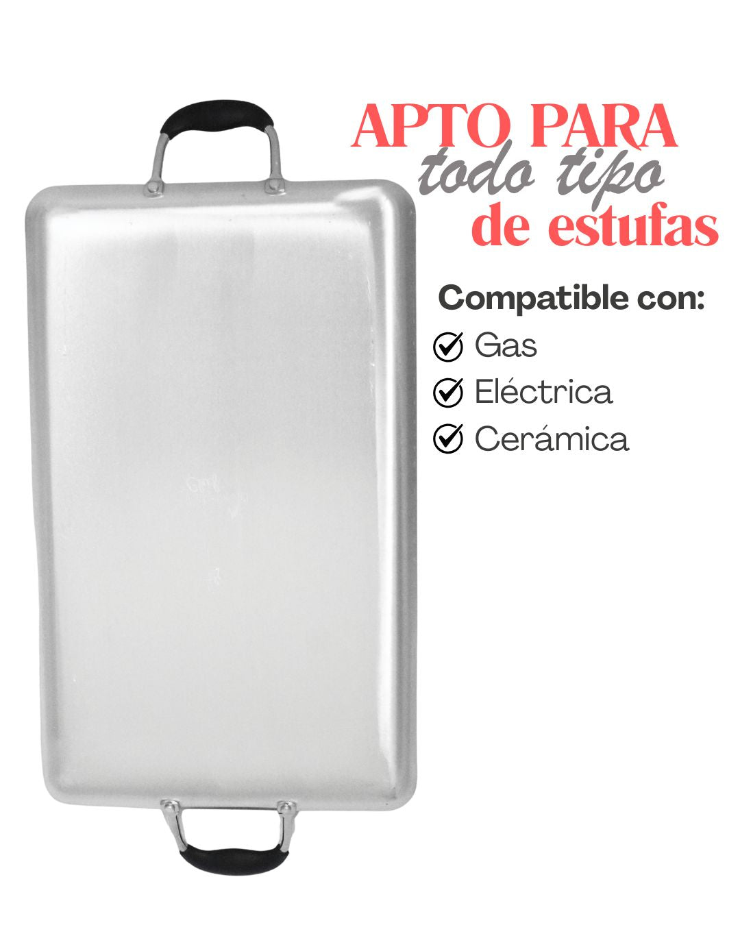 Comal  cerámica antiadherente - DRAGON CHEF 1pz para doble hornilla