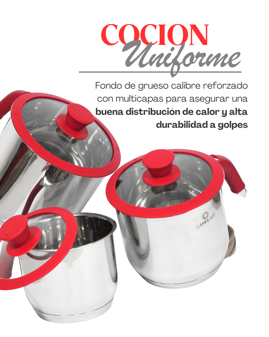 Pocillos de acero inoxidable - LAMMUSA 3pz