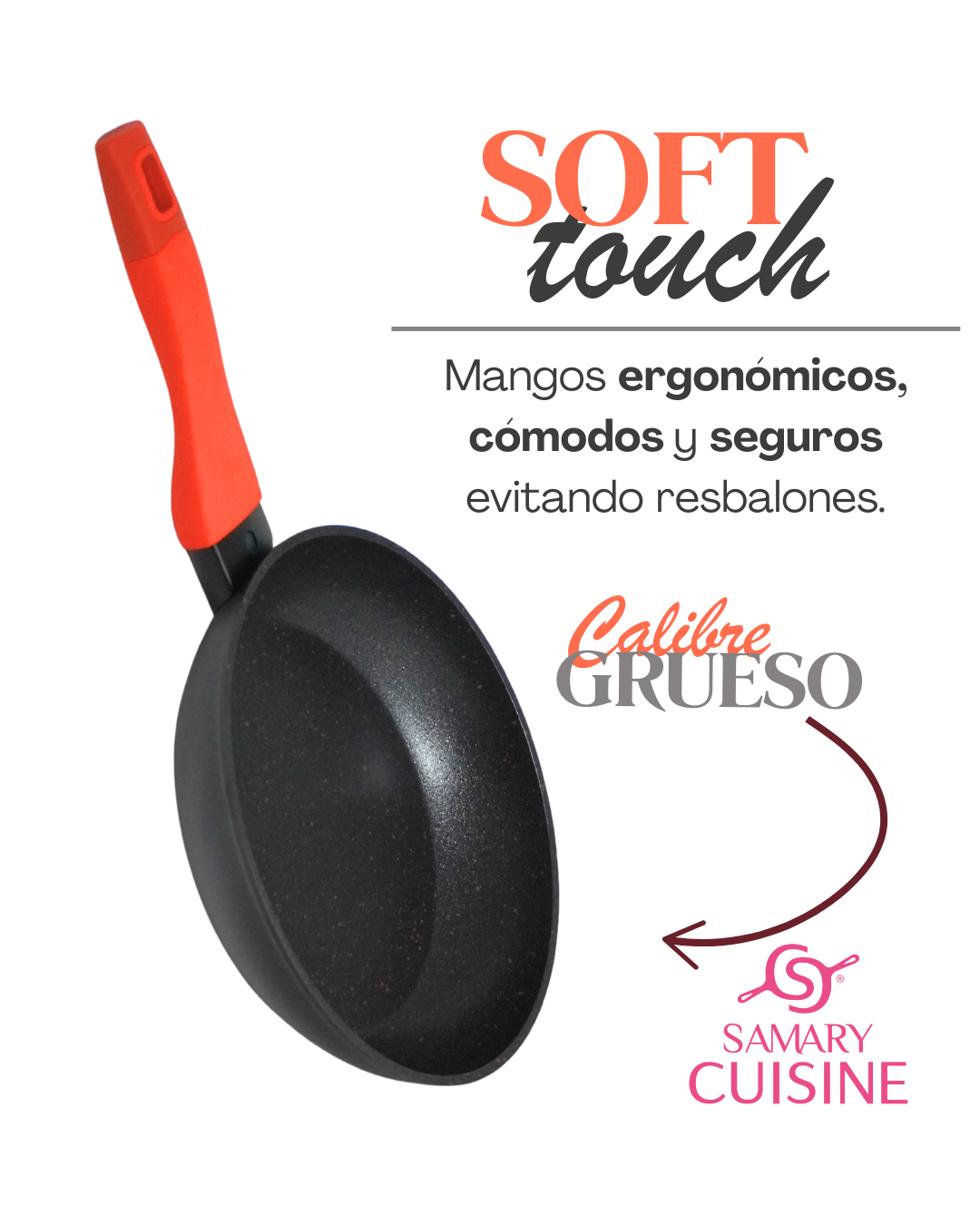 Juego de Sarten - Gotta 1 pz  Antiadherente Recubrimiento Mármol con Cerámica Premium | Apta para Todo Tipo de Estufas | Cocina Uniforme y Fácil Limpieza | Sartén Resistentes para Uso Diario | Diseño Moderno y Duradero