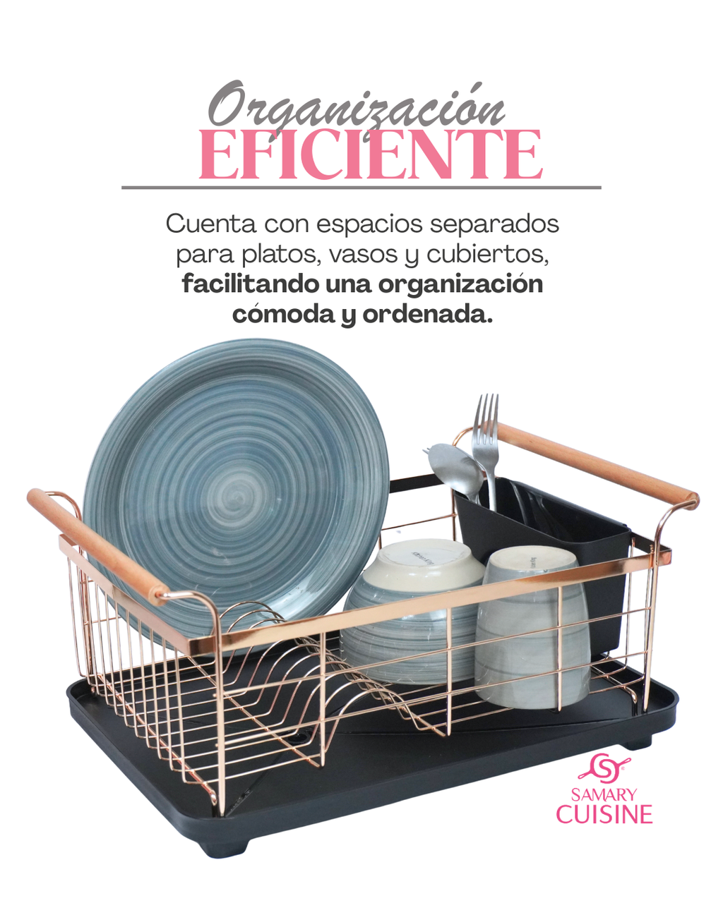 Escurridor de Trastes mango de madera - DISH DRAINER
