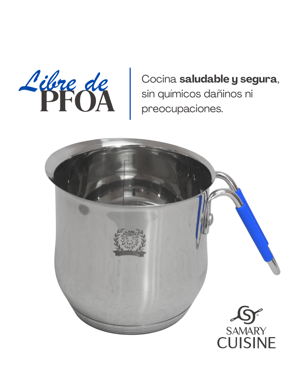 Pocillo de Acero Inoxidable 2 y 3 lts - KITCHEN KING 2pz con Tapa