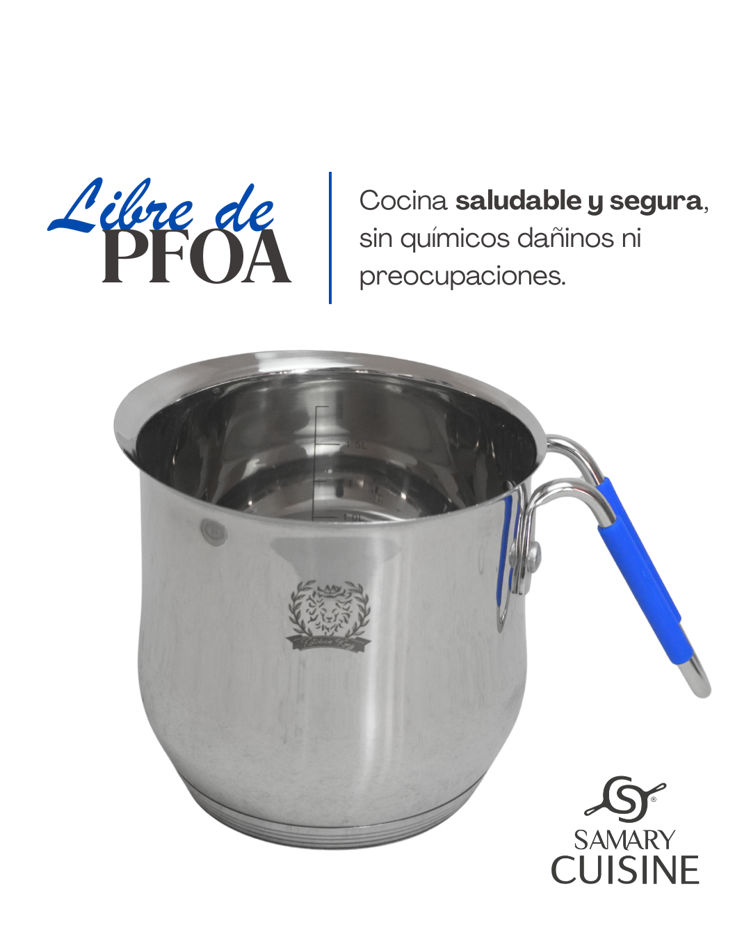 Pocillo de Acero Inoxidable 2 y 3 lts - KITCHEN KING 2pz con Tapa | Olla Multiusos Resistente y Duradera | Mangos Ergonómicos Antideslizantes | Ideal para Hervir, Cocinar y Calentar | Apto para Estufa de Gas y Eléctrica