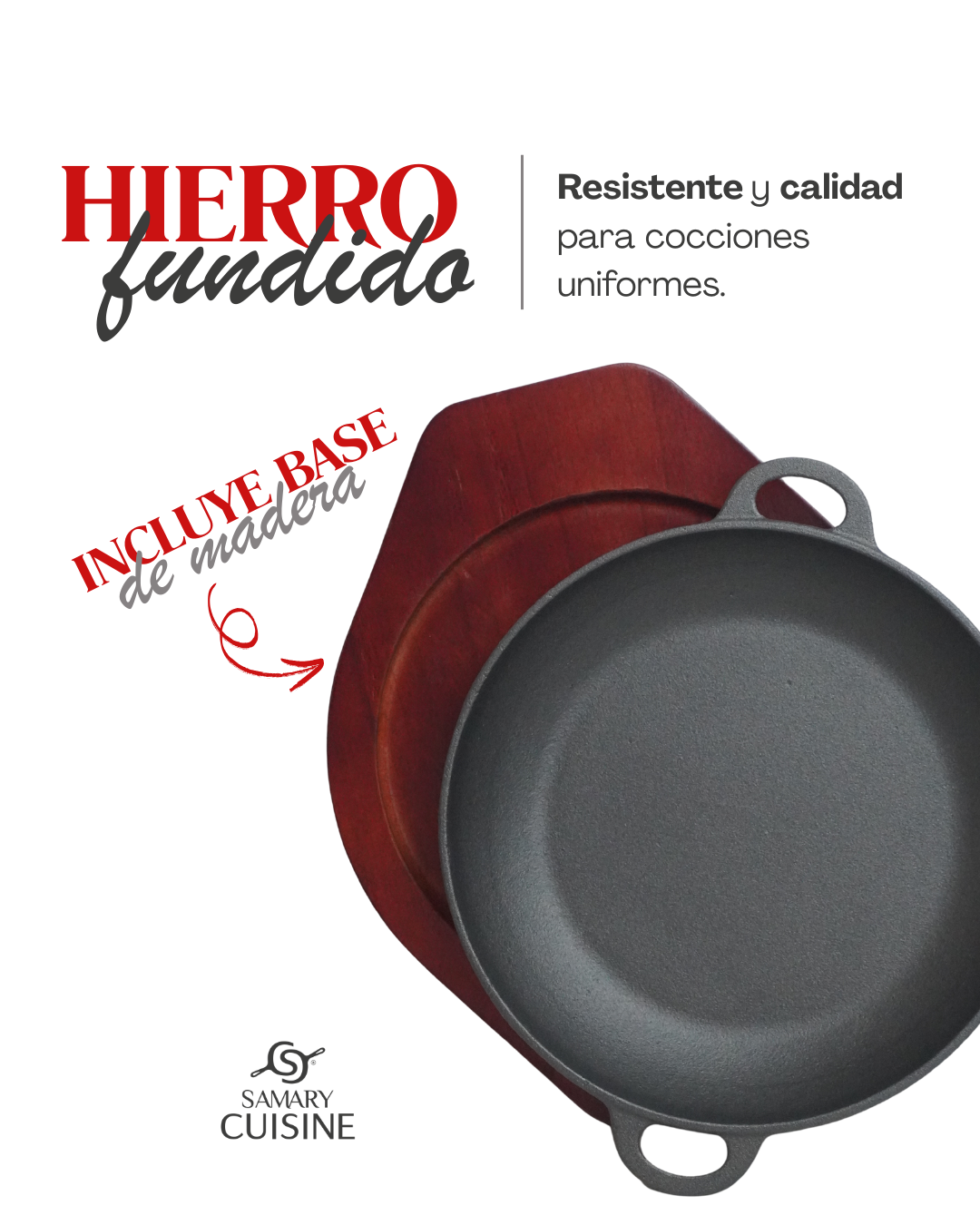 Cacerola Bowl Grill 15, 24  cm hierro c/ tabla