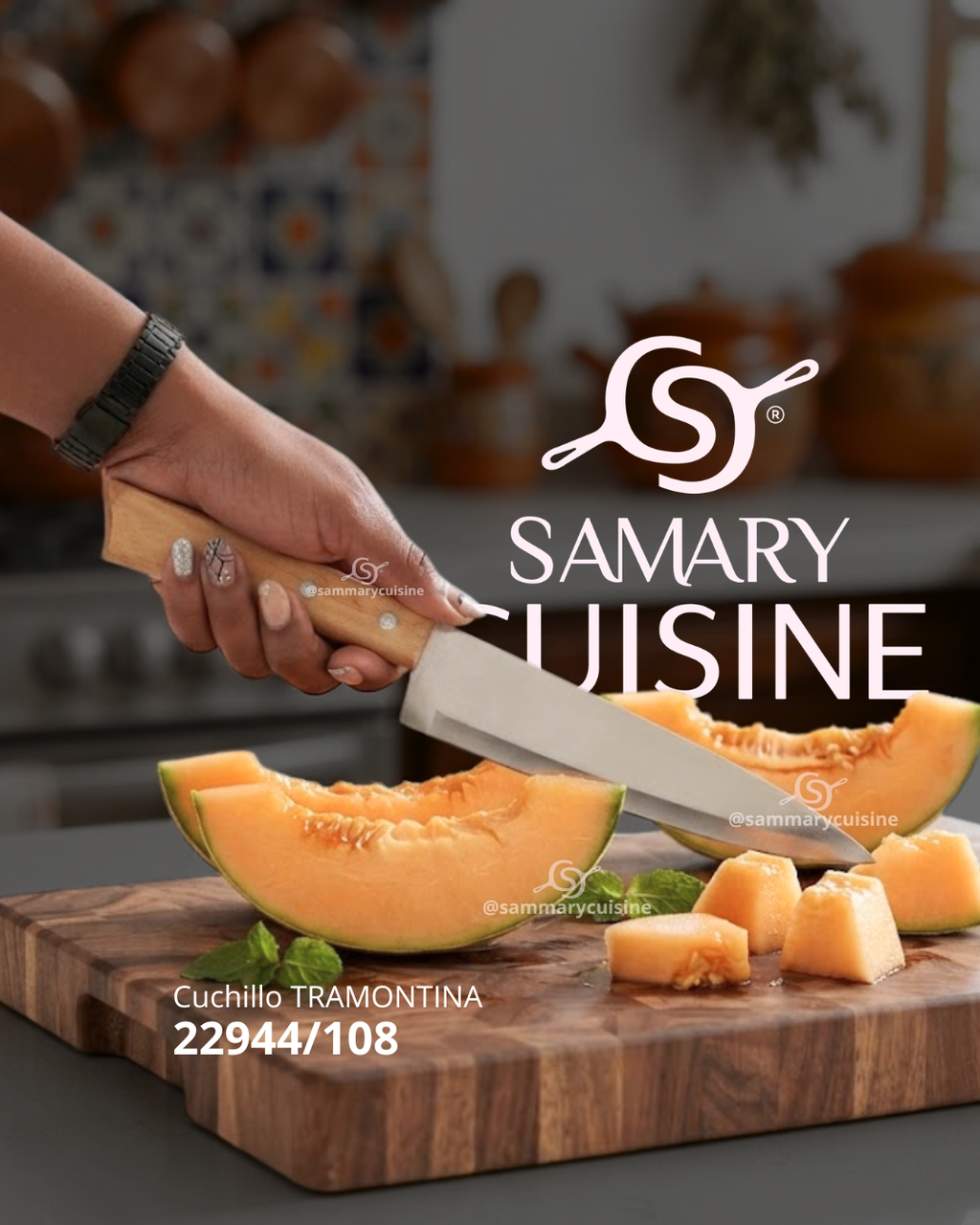 Set de 5 Cuchillos de Cocina de Acero Inoxidable con Mango de Madera