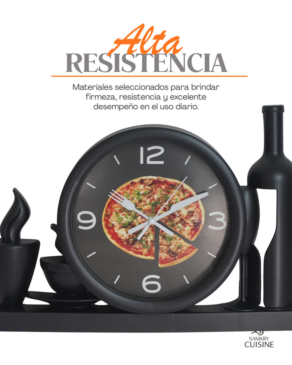 Reloj plástico para la Cocina - Tipo restaurante italiano