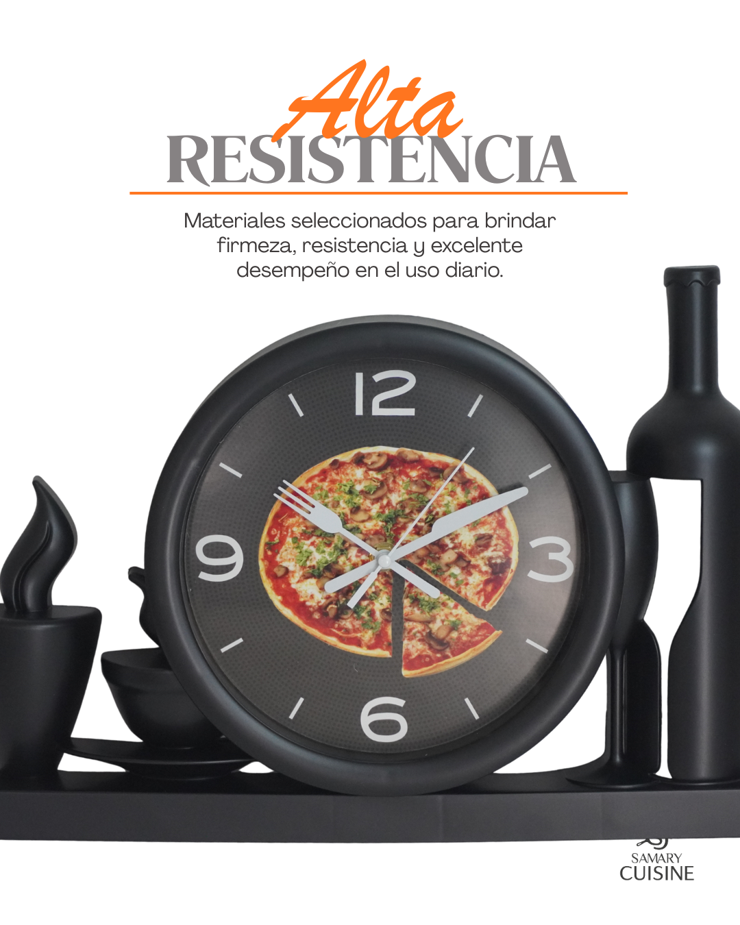 Reloj plástico para la Cocina - Tipo restaurante italiano