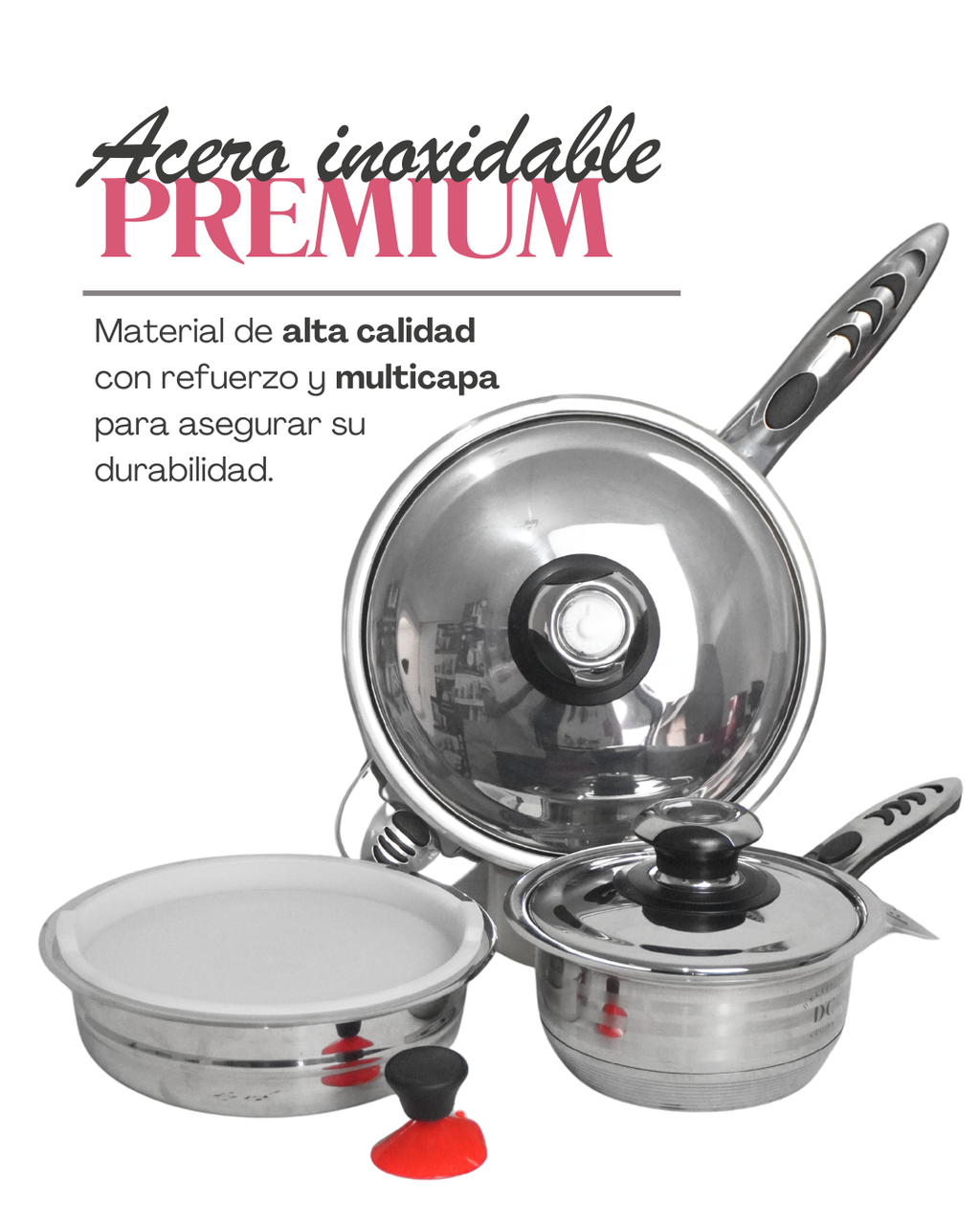 Batería de Cocina Acero Inoxidable Bateria DC - 16 pz con