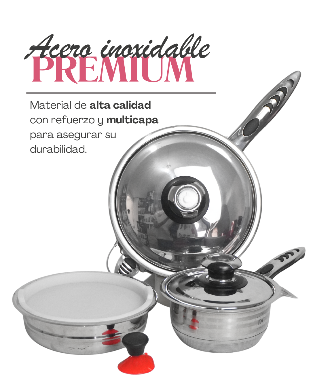 Batería de Cocina Acero Inoxidable Bateria DC - 16 pz con