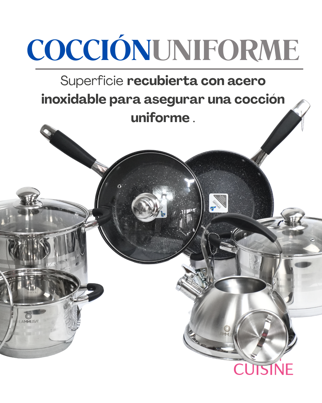 Batería de Acero Inoxidable LM003 - LAMMUSA 14 pz