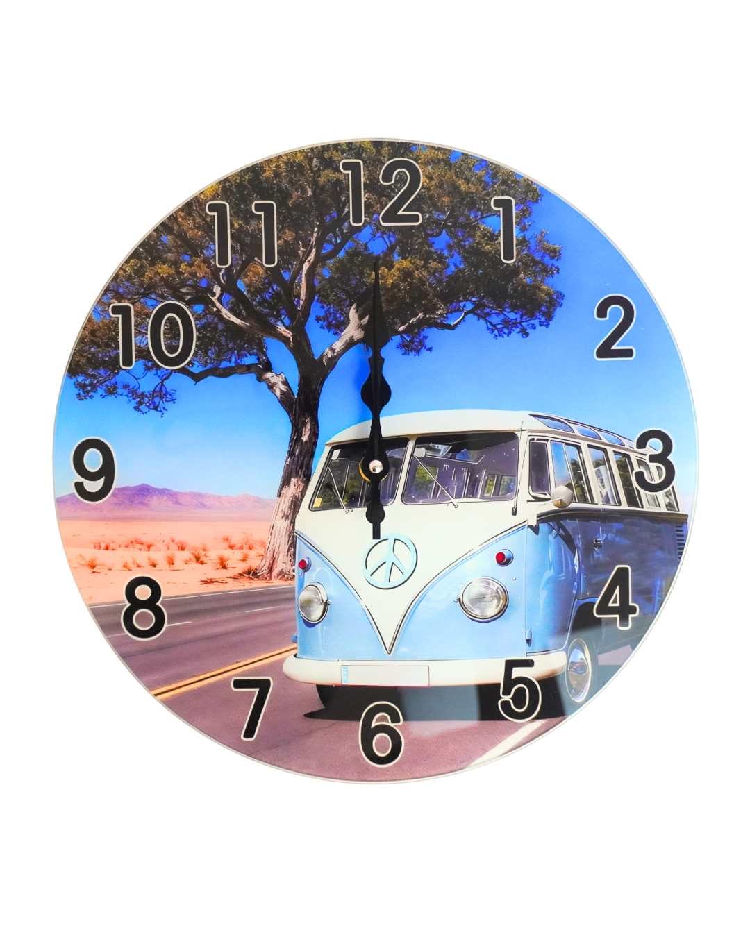 Reloj de cristal circular de autos - Reloj decorativo de pared