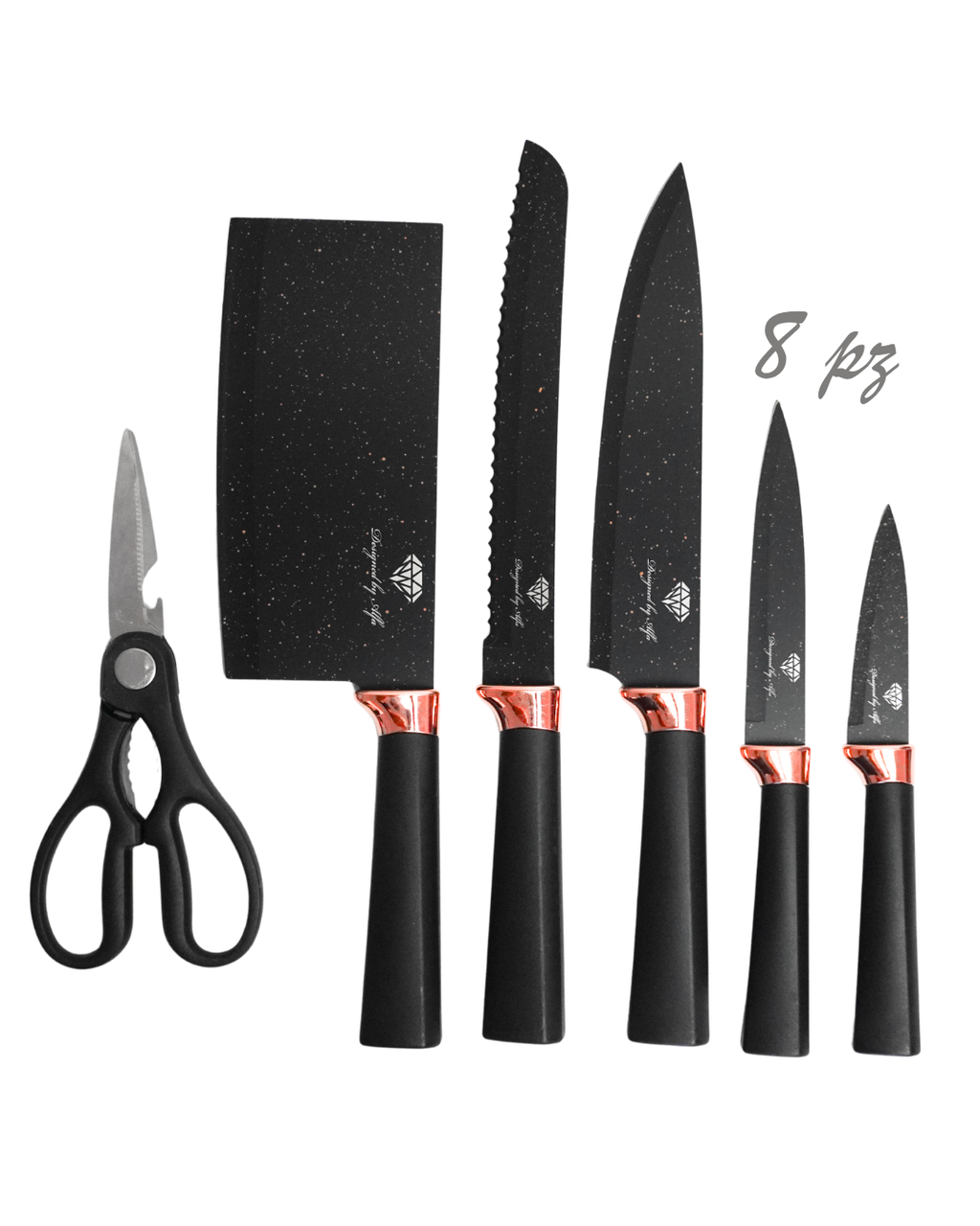 Set de cuchillo - ALFA 8pz de acero inoxidable