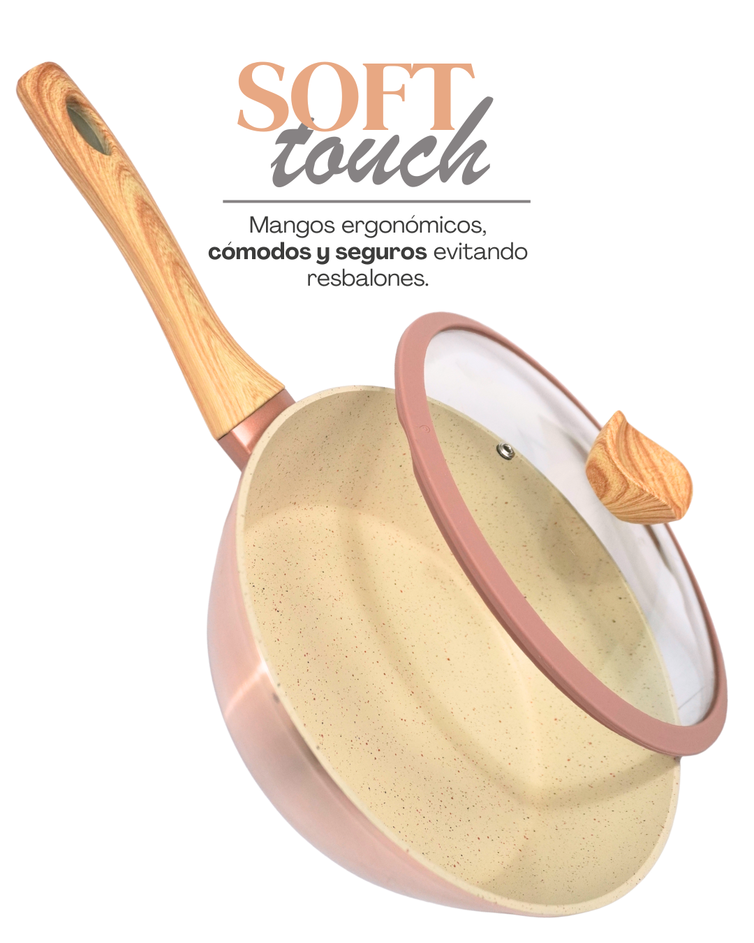 Sartén ceramica con tapa - SWISS SILVER 3 pz