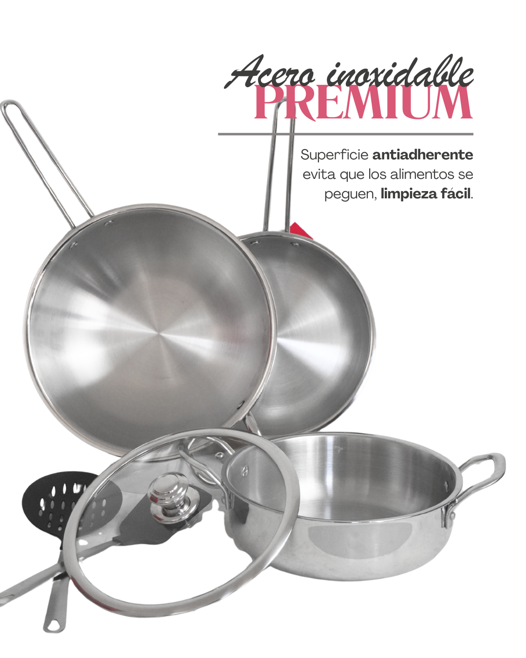 Batería de Acero inoxidable Royal - KUCHE 6pz