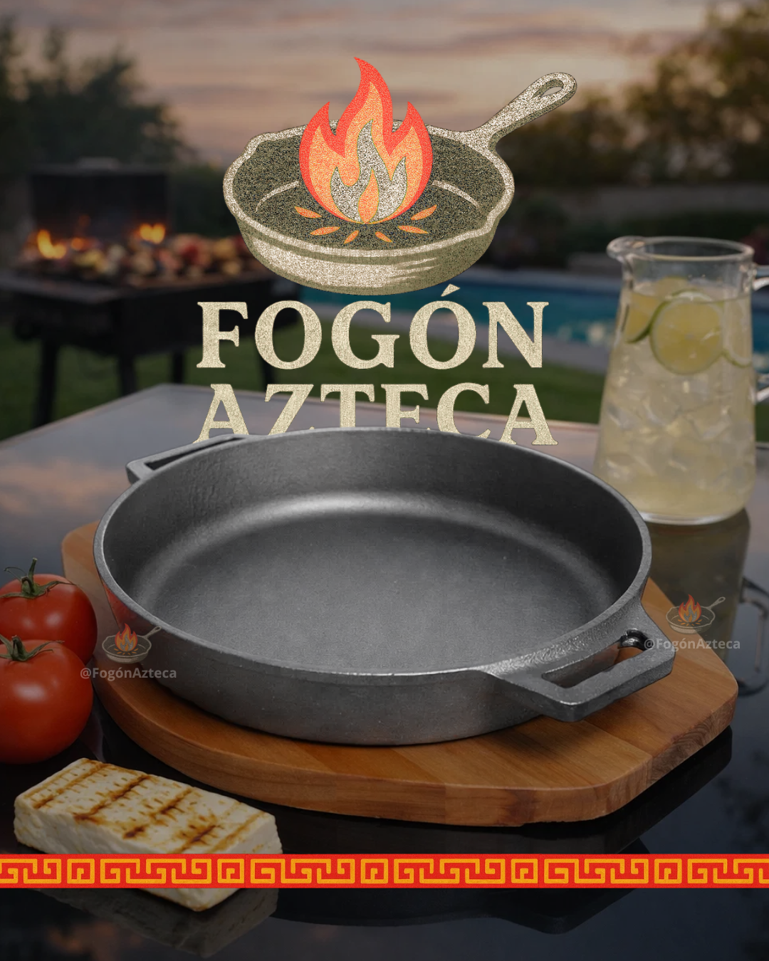 Cacerola Grill 18, 20 cm hierro c / tabla