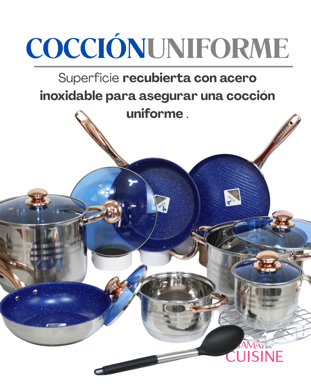 Batería de Acero Inoxidable LM005 - LAMMUSA 14 pz