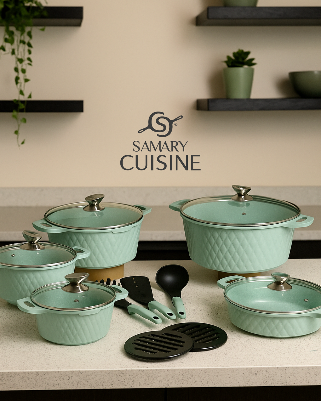 Batería De Cocina Kung Fu Master 15 Pz Antiadherente Grueso - Agua