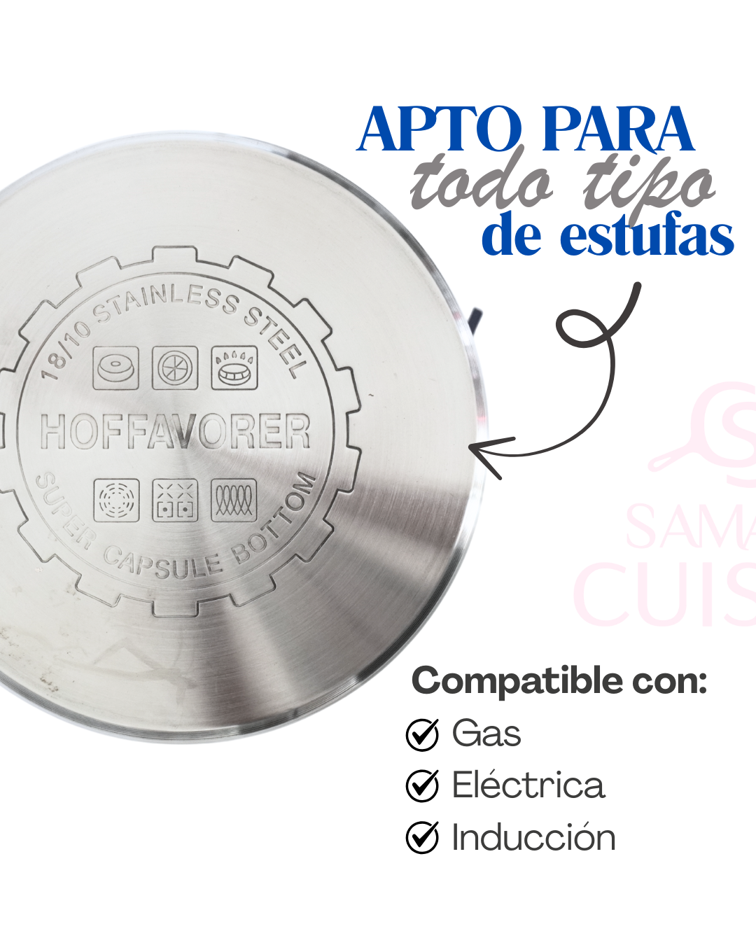 Juego De Ollas De Acero Inoxidable Hoffsvorer 10, 12 Y 15 Lt