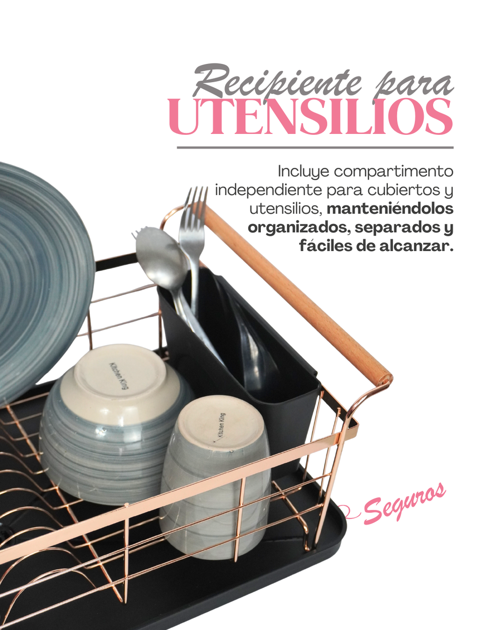 Escurridor de Trastes mango de madera - DISH DRAINER