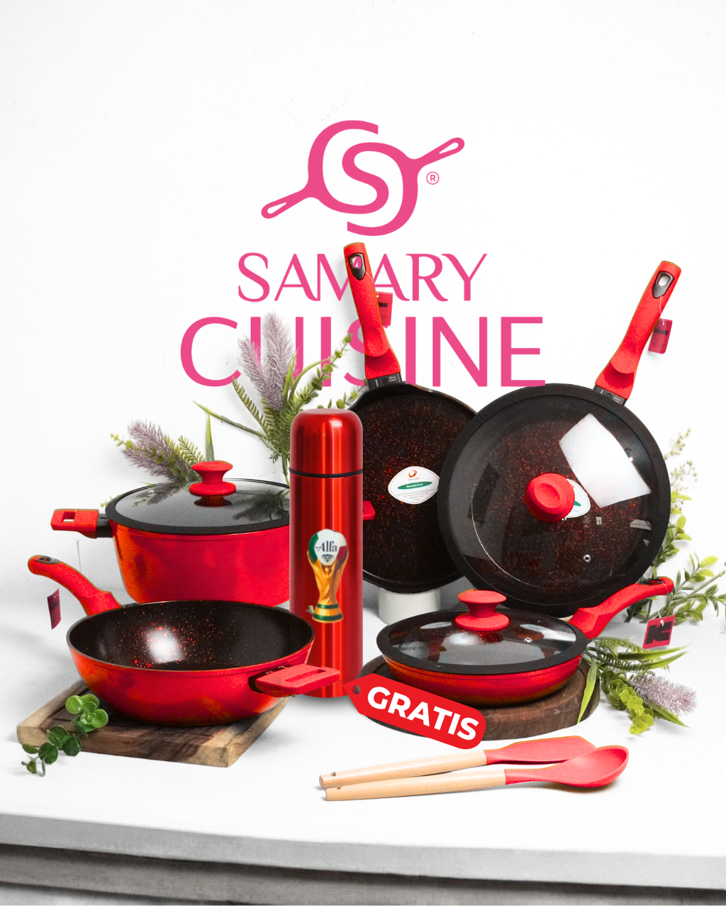 PROMOCIÓN Batería de Cocina Cerámica Atenas KUCHE 10 pz + Termo de Acero Inoxidable GRATIS