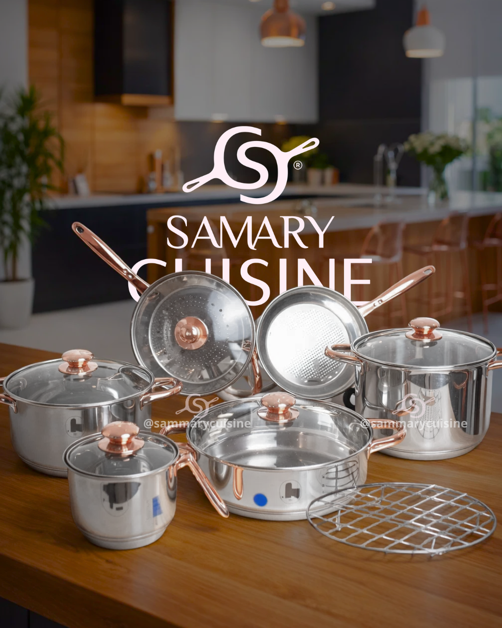 Batería de Cocina Klausberg Praga 12 Pzas Acero Inoxidable Dorado Inducción