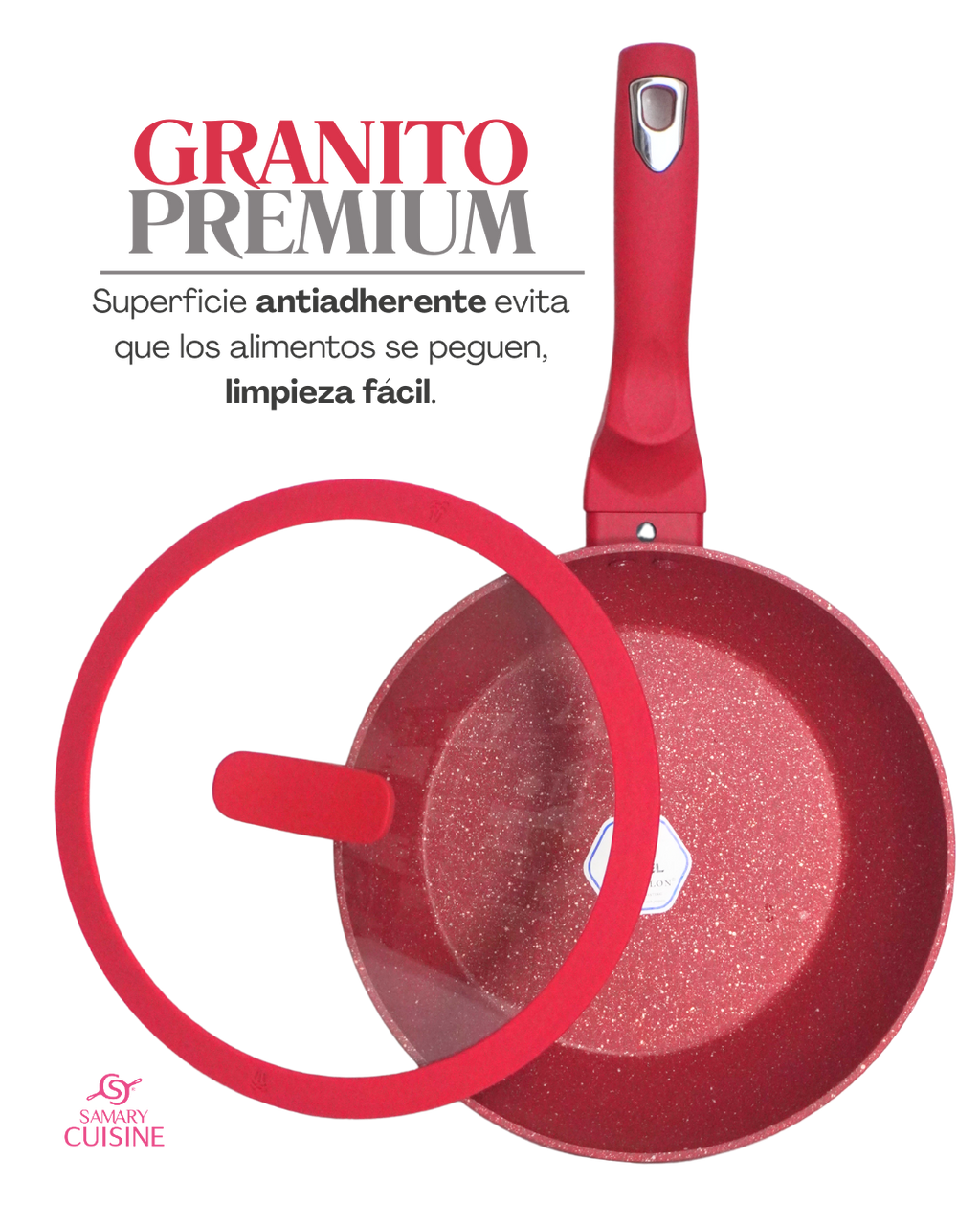 Sarten de Cerámica c/ tapa - JAMILA 6 pz Tipo Wok