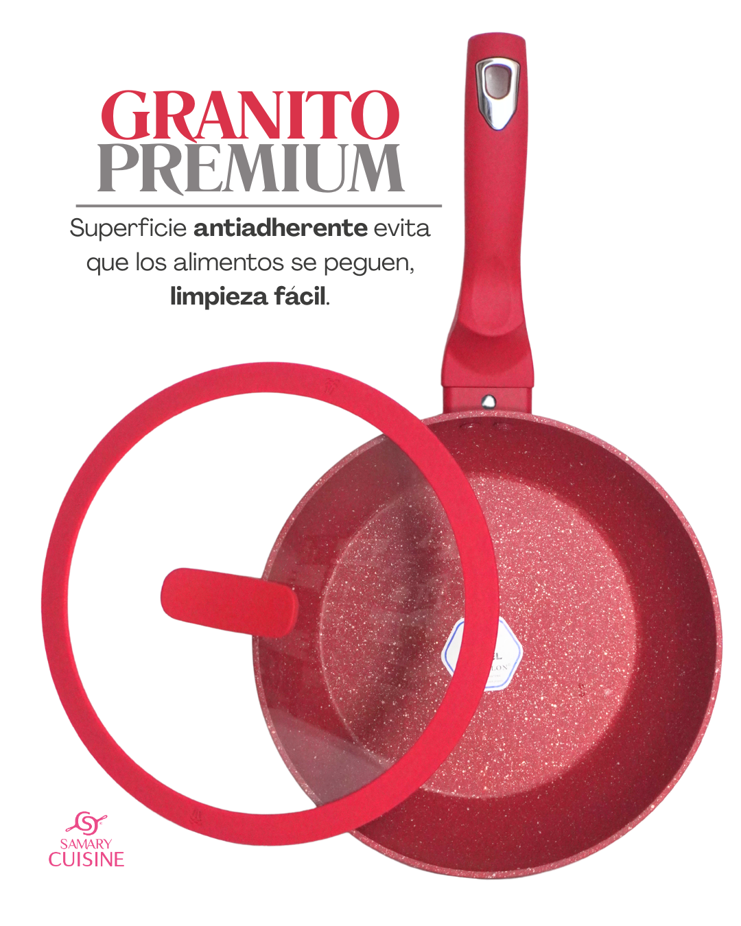 Sarten de Cerámica c/ tapa - JAMILA 6 pz Tipo Wok