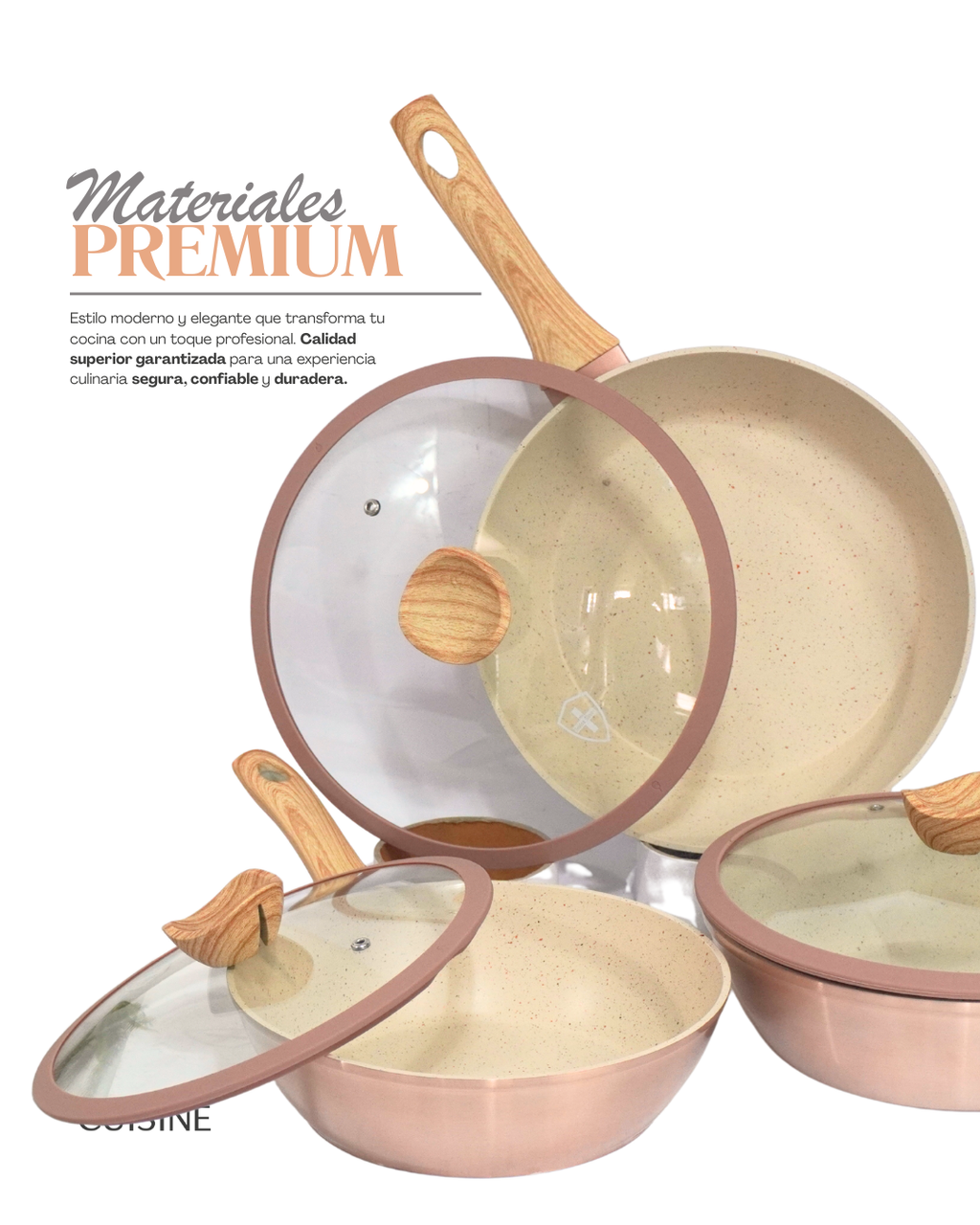 Sartén ceramica con tapa - SWISS SILVER 3 pz