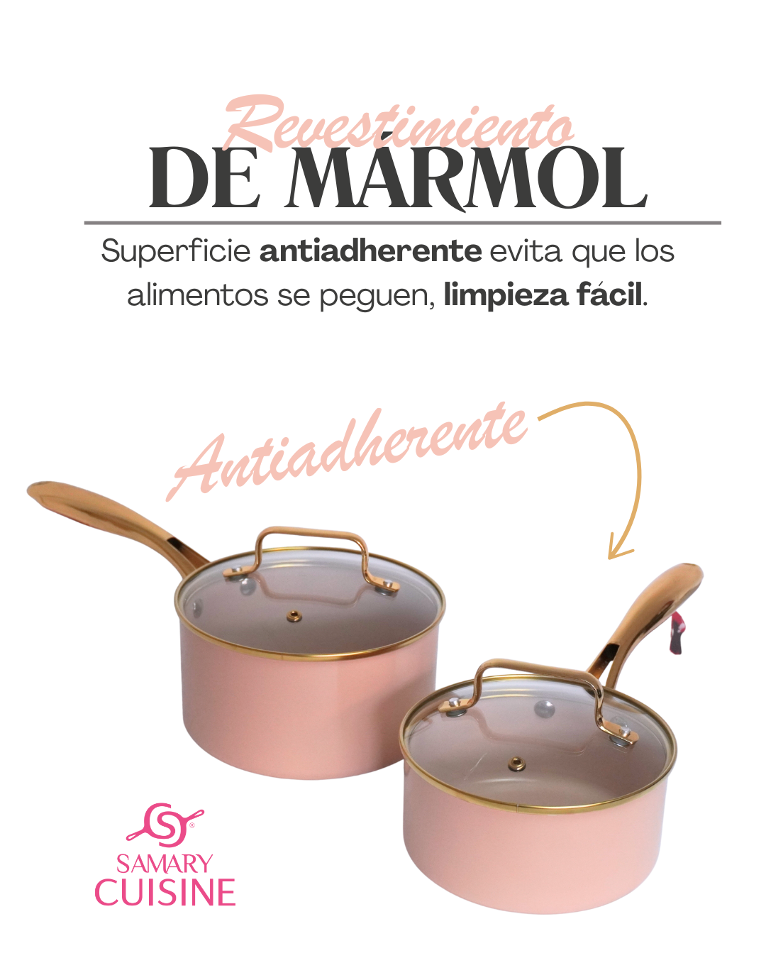 Bateria Ceramica Dore C/vaporera Y Utensilios Mangos Dorado