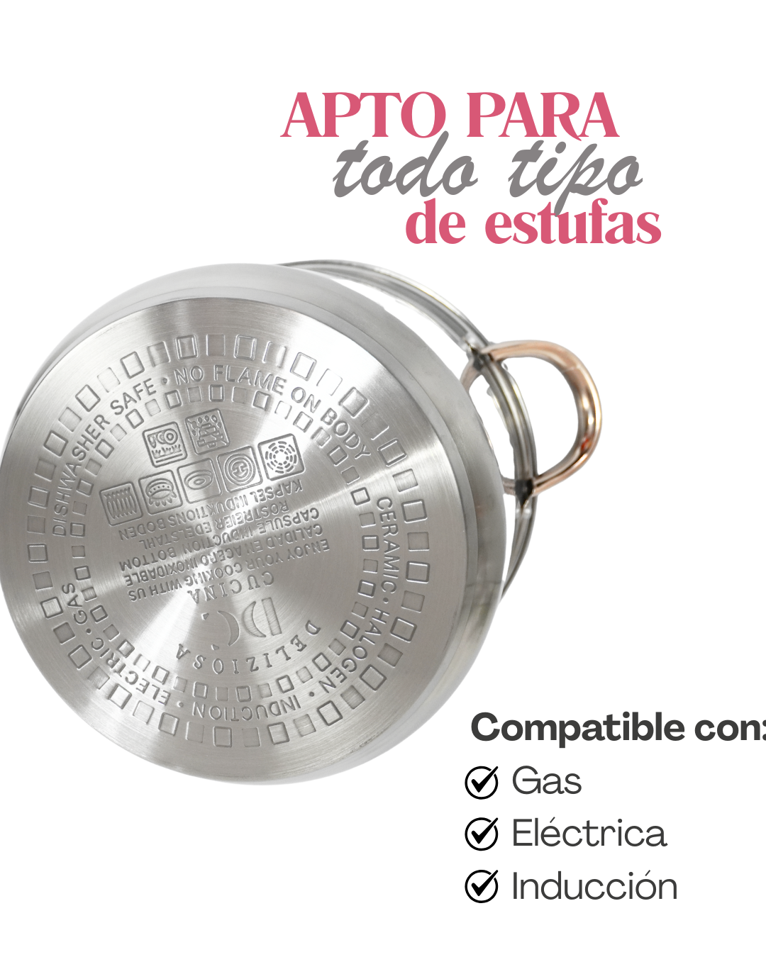 Ollas DC Acero Inoxidable - DC 8pz (30, 32 y 34 cm)