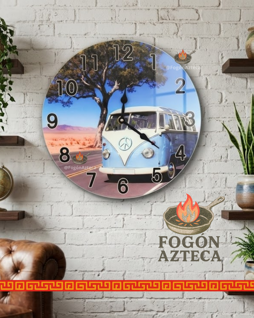 Reloj de cristal circular de autos - Reloj decorativo de pared