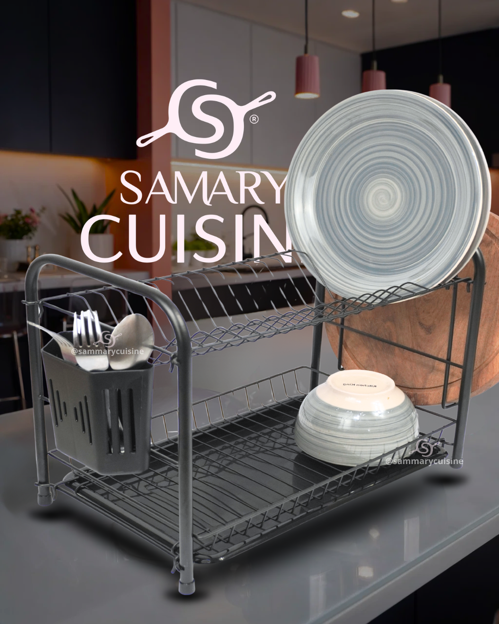 Escurridor dos pisos cuadrado - DISH DRAINER
