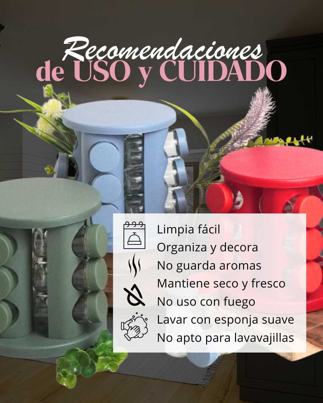Especiero de carrusel 12 pz - R66-12 Giratorio de aluminio
