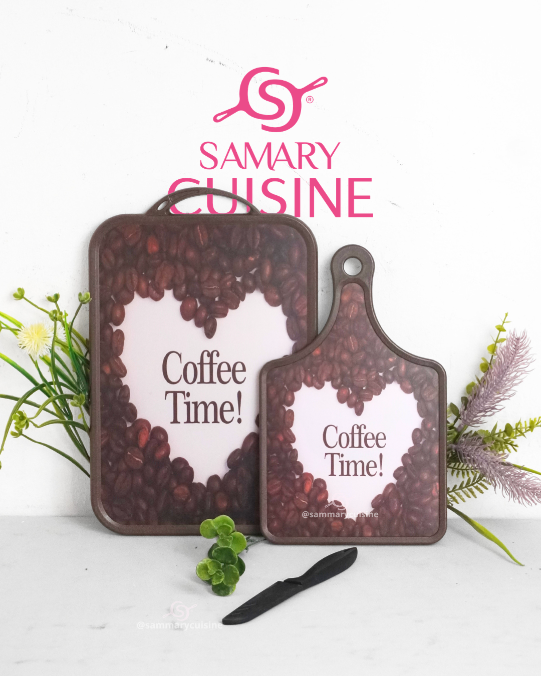 Duo de tabla para picar. Para cocina Plástico + cuchillo