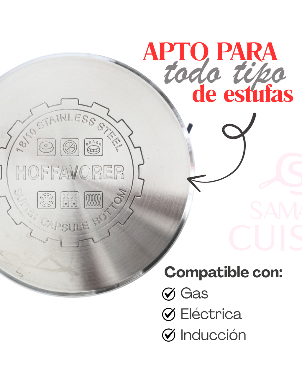 Juego De Ollas De Acero Inoxidable Hoffsvorer 10, 12 Y 15 Lt