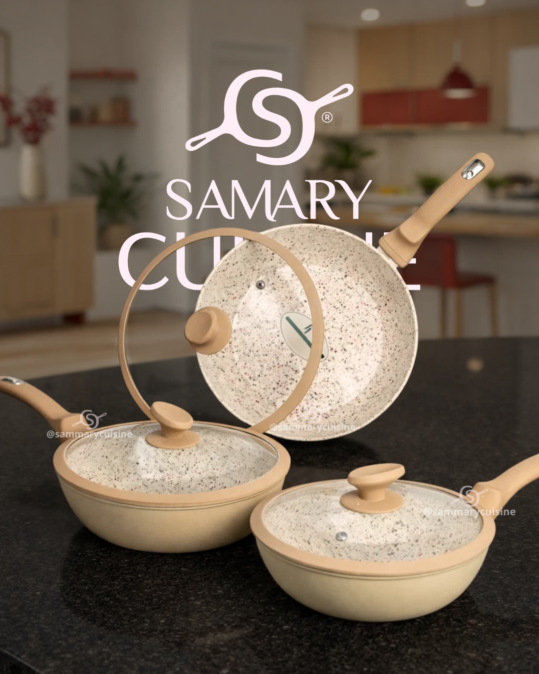 Juego de sartenes olivo ceramica premium 6 piezas 24, 26 y 28 cm