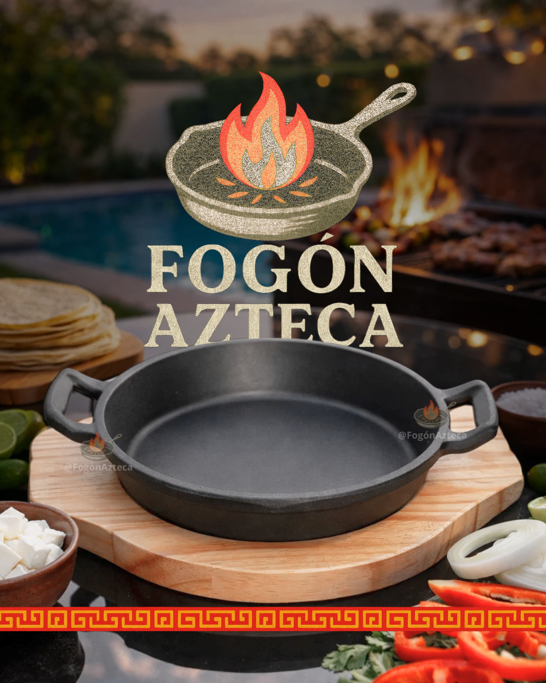 Cacerola Grill 18, 20 cm hierro c / tabla