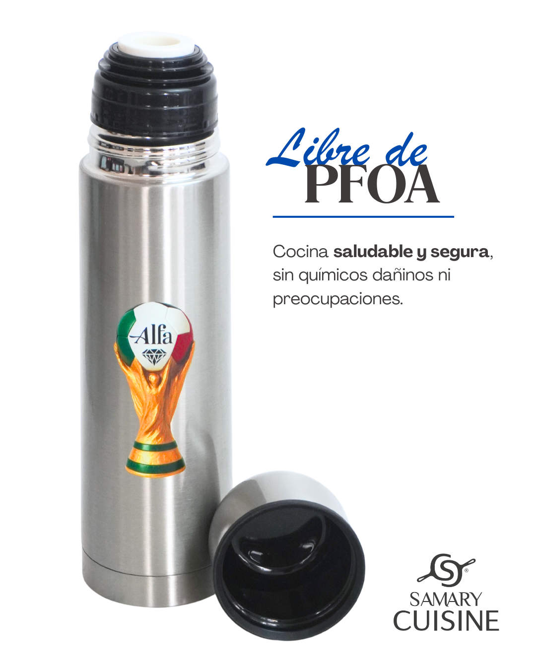 Termo de Acero Inoxidable - ALFA 500 ml, 750 ml y 1 lt