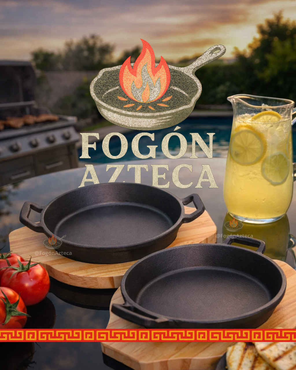 Cacerola Grill 18, 20 cm hierro c / tabla
