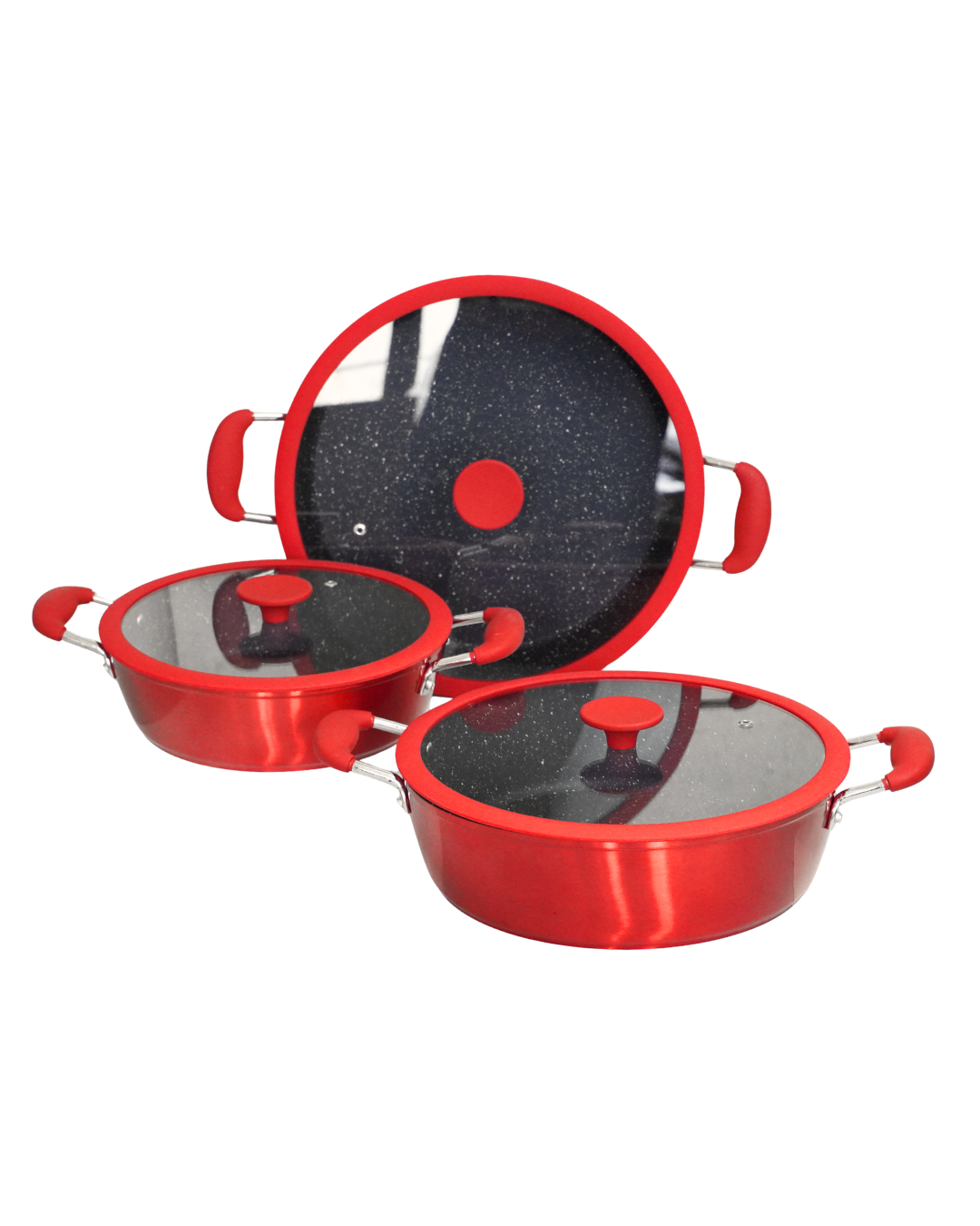 Set de Ollas de Cerámica Antiadherente AIKCWS6 - ALPHINE CUISINE 6 pz tapa plana