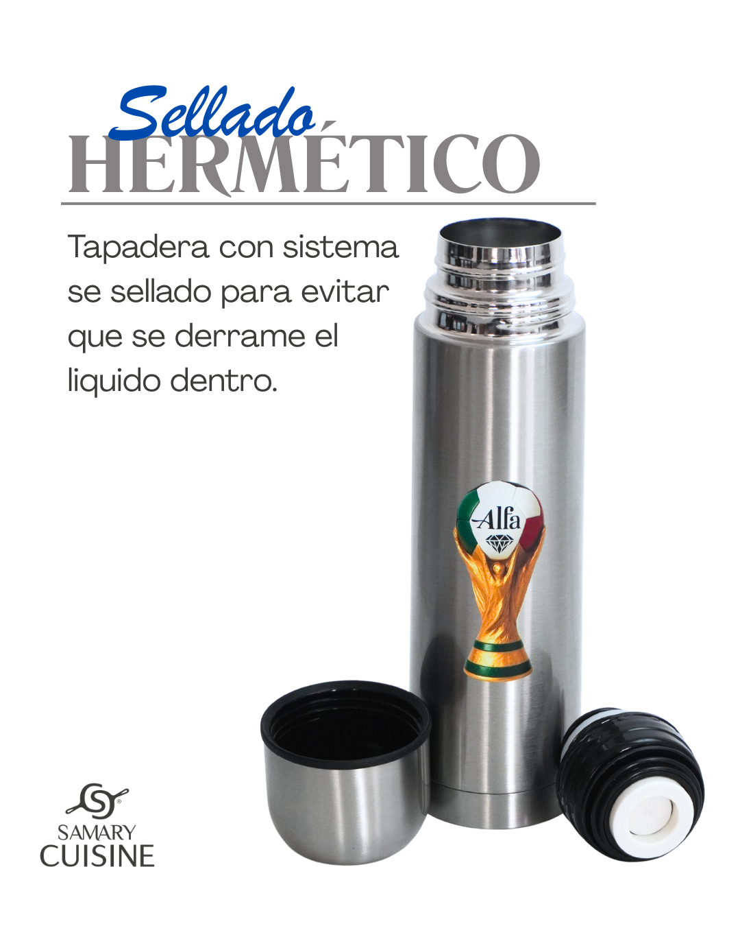 Termo de Acero Inoxidable - ALFA 500 ml, 750 ml y 1 lt