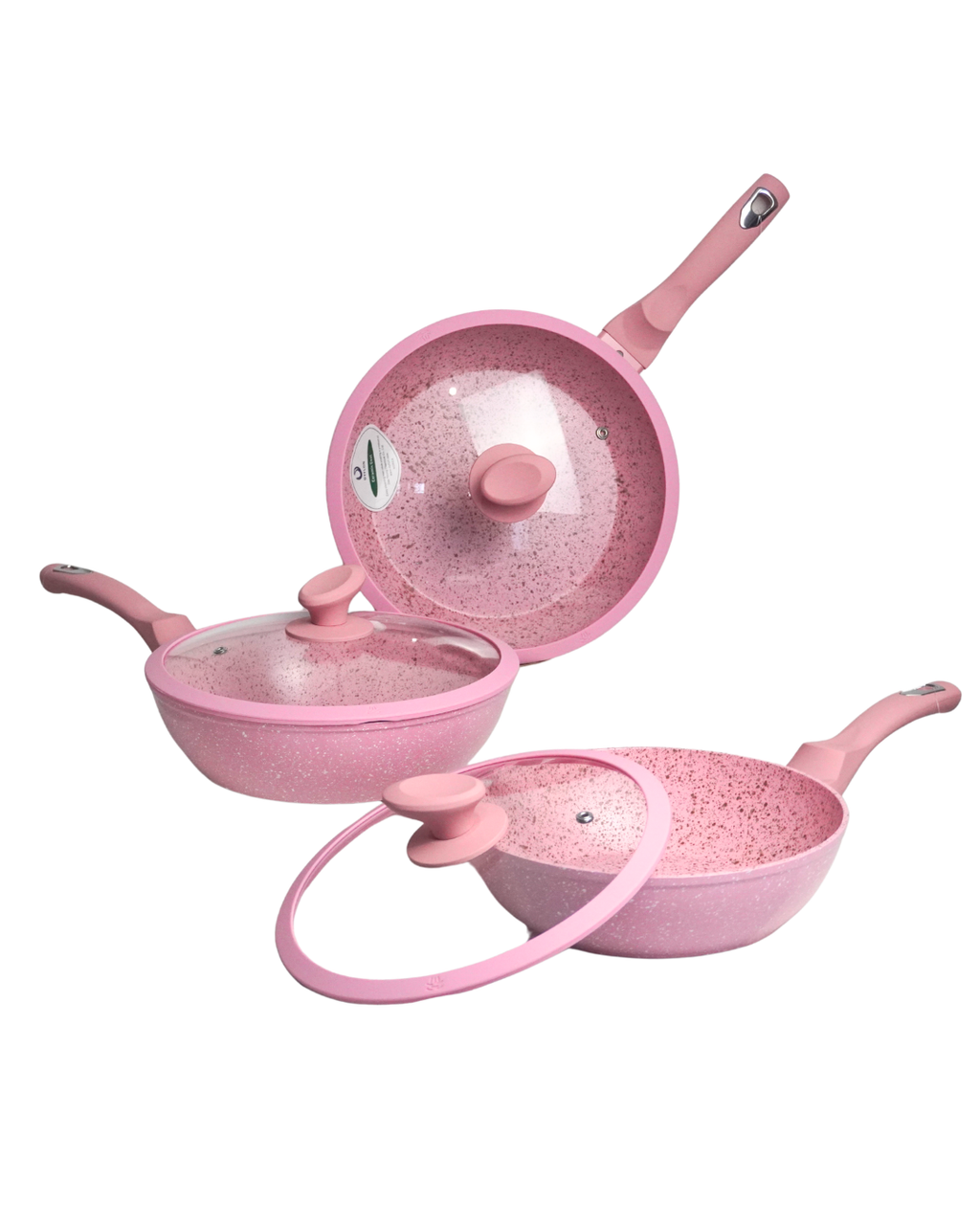 Juego de sartenes olivo ceramica premium 6 piezas 24, 26 y 28 cm