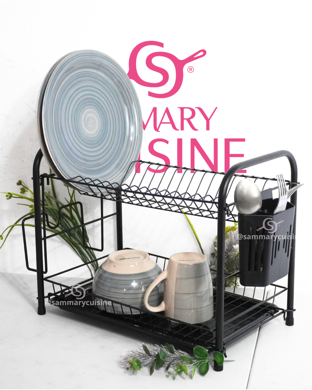 Escurridor dos pisos cuadrado - DISH DRAINER