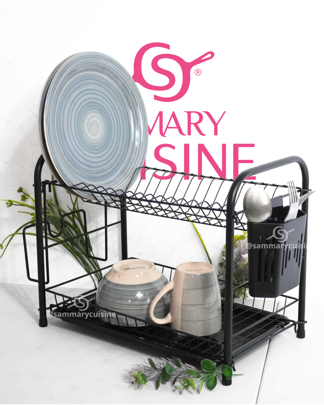 Escurridor dos pisos cuadrado - DISH DRAINER