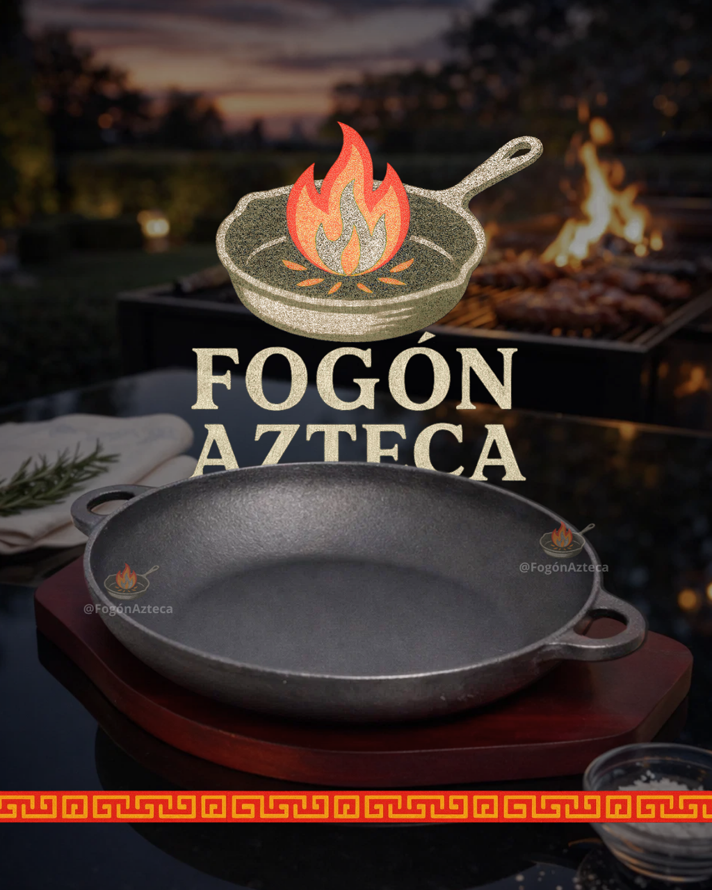 Cacerola Bowl Grill 15, 24  cm hierro c/ tabla