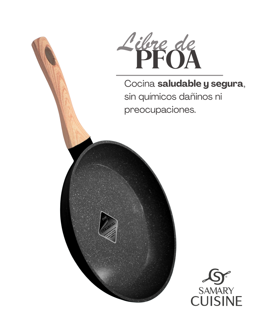 Sartén Kung Fu 3pz Cerámica Antiadherente Calidad Premium