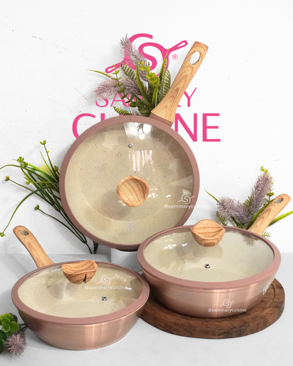 Sartén ceramica con tapa - SWISS SILVER 3 pz